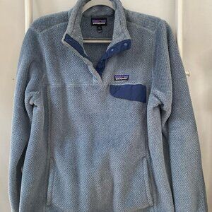 Patagonia Snap-T Polartec Fleece Pullover Long Sleeve Blue Sweater Women's XL